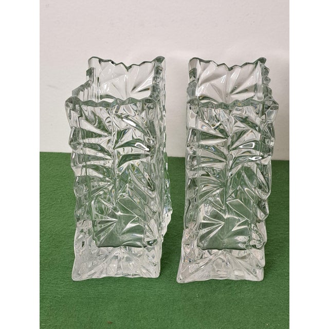 Pair of Vintage Rosenthal Studio-Line Crystal Paper Bag Vases, Germany, 7″ For Sale In West Palm - Image 6 of 13