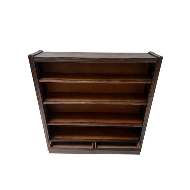 Art Deco Open Bookcase in Macassar Ebony with Oak Shelves, 1920s For Sale - Image 12 of 14