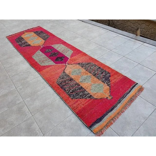 1960s Oushak Anatolian Floral Runner For Sale - Image 4 of 11