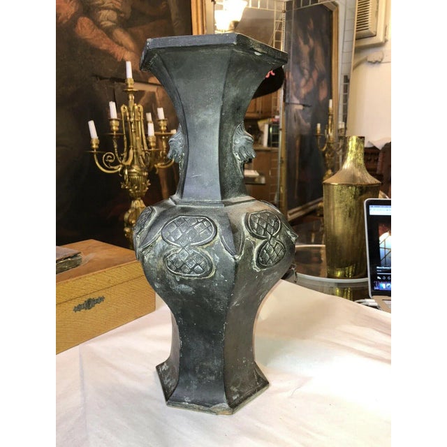 Chinese Antique Archaistic Style Chinese Black Earthenware Pottery Vase For Sale - Image 3 of 13