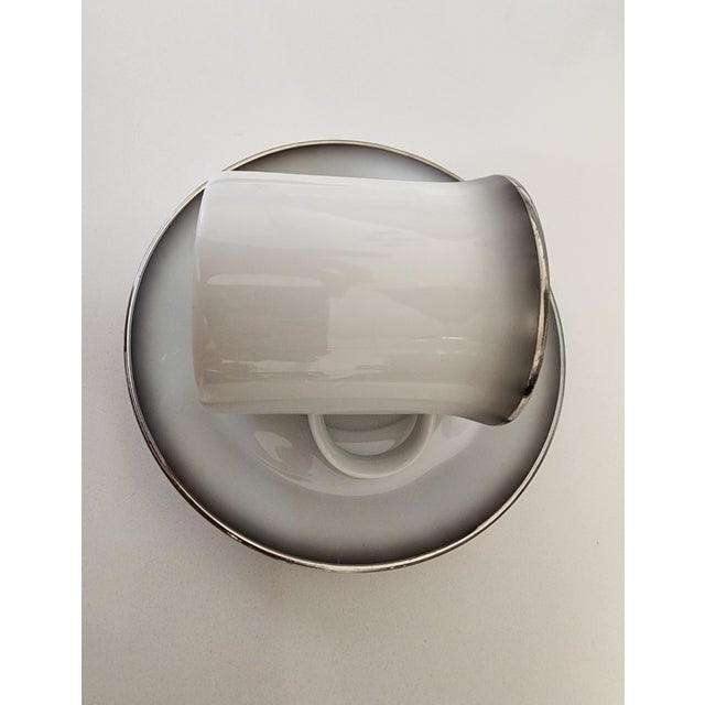 1960s Rosenthal Evensong Estate Set White Porcelain Platinum Dinnerware Service for 12 - 75pcs For Sale - Image 9 of 14