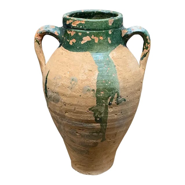 Vintage Turkish Terracotta Oil Jar For Sale