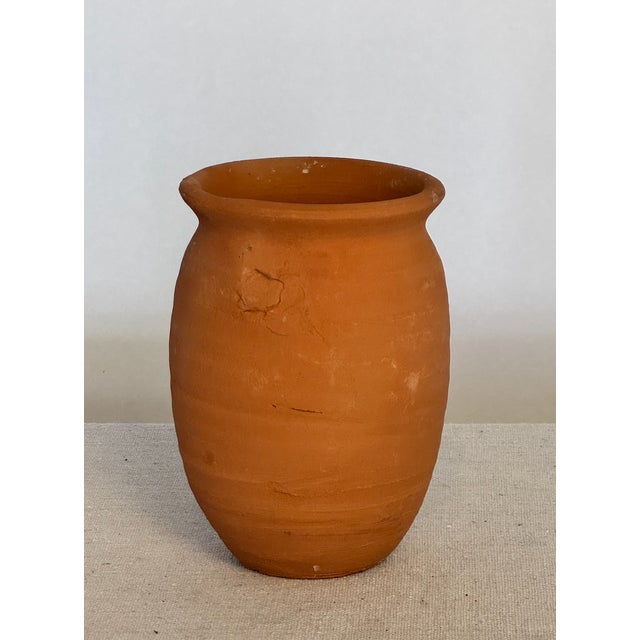 Terracotta Vase with Textured Details, 4dia x 5 h, not glazed so perfect for dried arrangements, or at a desk for pens/...