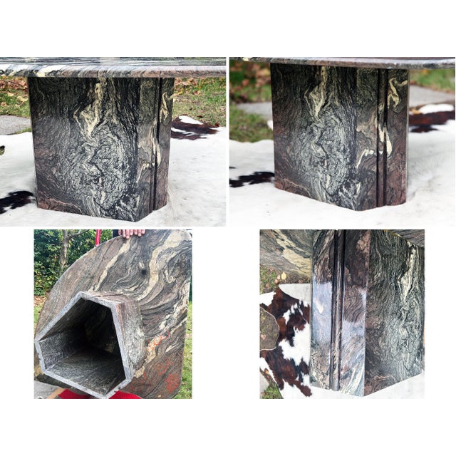 Solid Marble Italian Postmodern 1980s Coffee Cocktail Table For Sale - Image 6 of 12