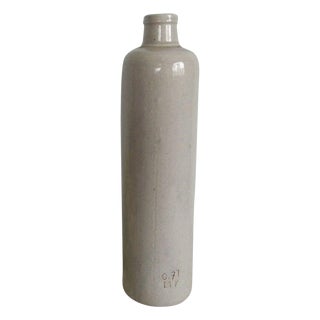 Gray Stoneware Vintage Bottle Vase For Sale