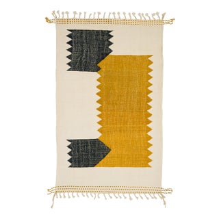Handwoven Wool Rug by Azele Studio For Sale