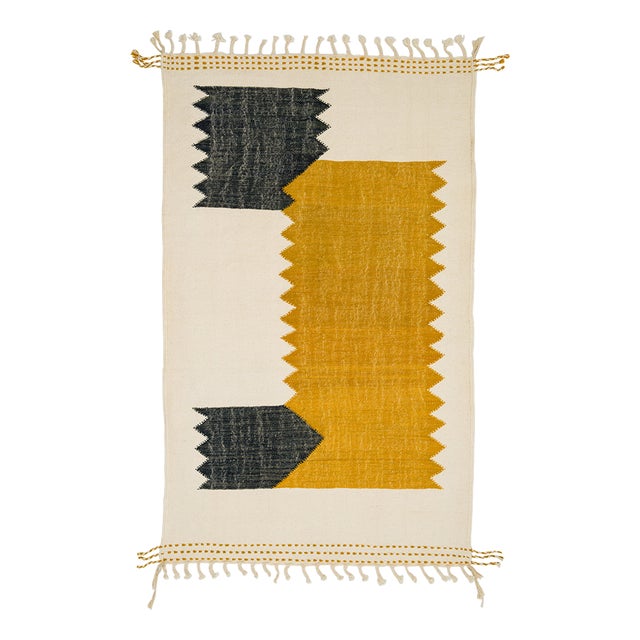 Handwoven Wool Rug by Azele Studio For Sale