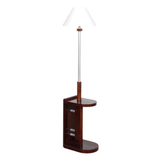 Modern Floor Lamp in Wood and Chromed Metal from Dim, 1930 For Sale