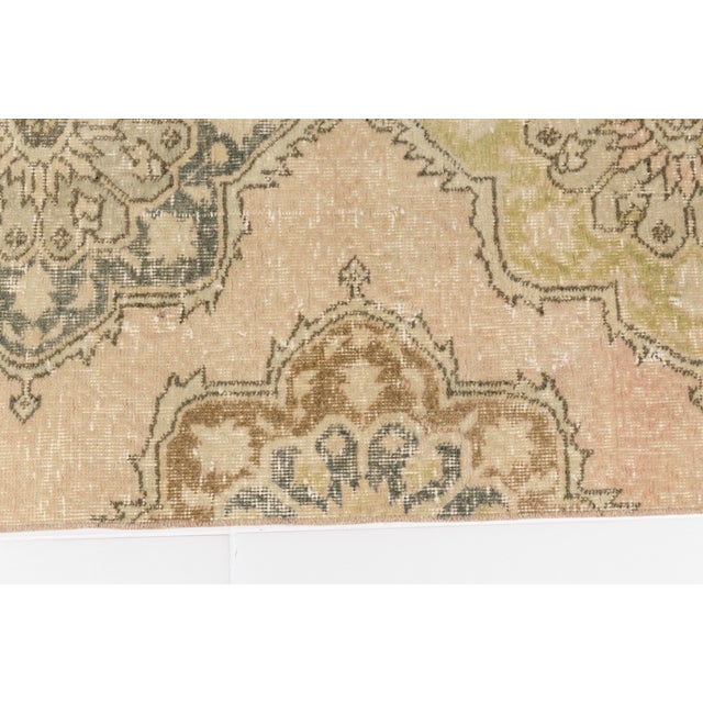 Tan Low Pile Vintage Home Decor Rug For Sale - Image 8 of 9