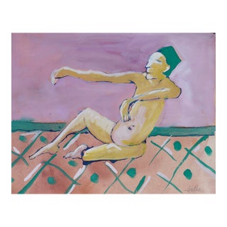 "Reach" Contemporary Figurative Mixed-Media Painting by Martha Holden For Sale