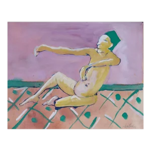 "Reach" Contemporary Figurative Mixed-Media Painting by Martha Holden
