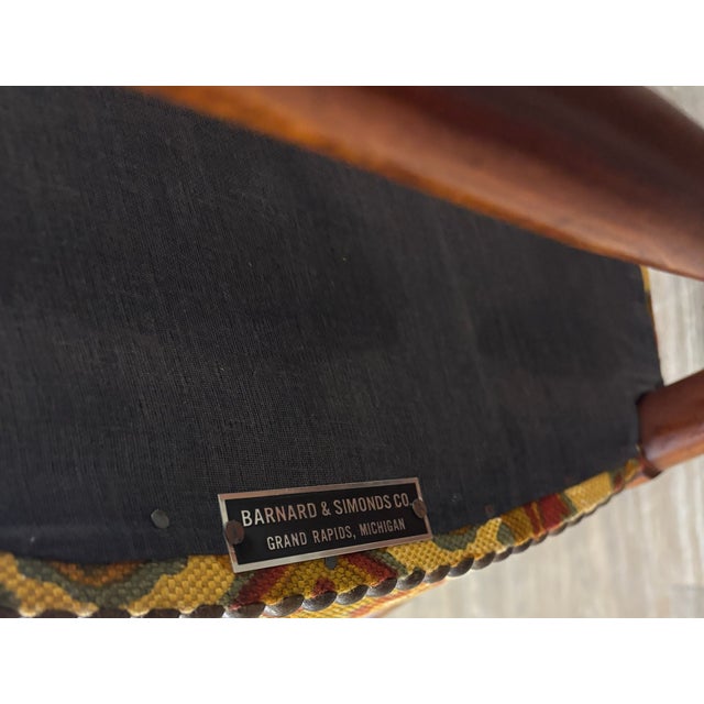 Yellow Vintage 1960s Barnard & Simonds Co. Louis XIII Style Upholstered Armchair For Sale - Image 8 of 9