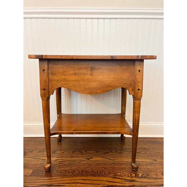 Wood Vintage 1950’s Ethan Allen "Circa 1776" Collection Maple Wood Accent Table For Sale - Image 7 of 9