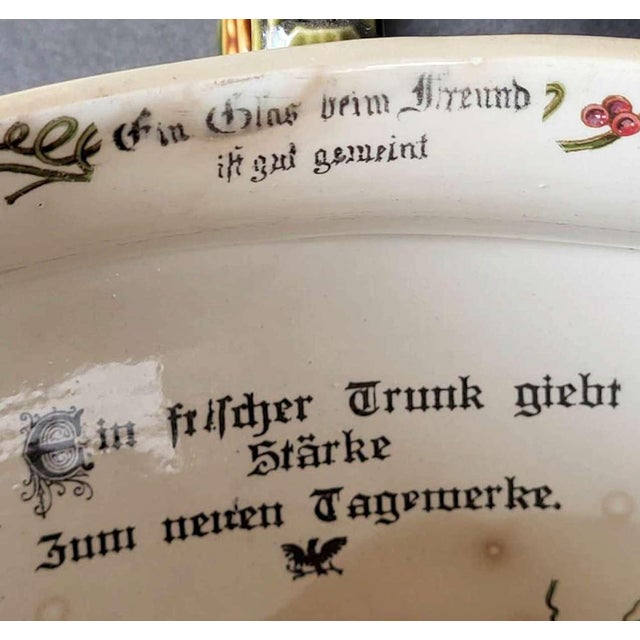 Antique Mettlach Pottery Punch Bowl and Matching Cups For Sale - Image 12 of 17