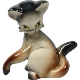 Bohemian Jichokera Bechyně Cat Figure, lata 60. For Sale