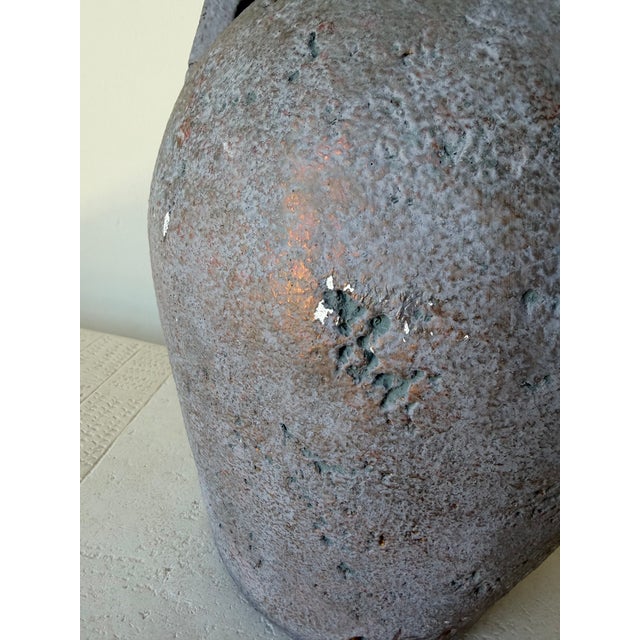 Blue Vintage 1980s Lee Reynolds Signed Southwestern Organic Textured Table Lamp For Sale - Image 8 of 12