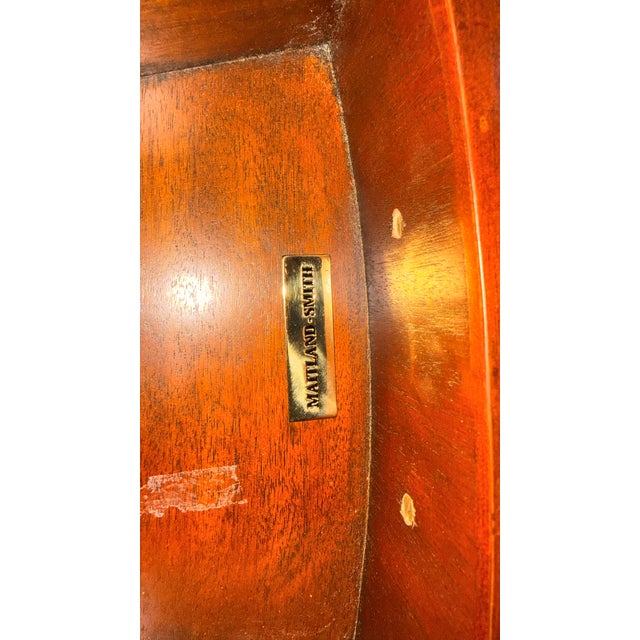 Vintage Maitland-Smith Rotating Rent Table / Drum Table in Mahogany & Burlwood – Alphabetized Drawers – 42” Round For Sale - Image 12 of 18
