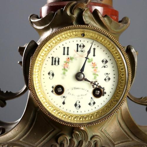 Antique Table Clock with Figurine attributed to A. Moreau, 19th-20th Century For Sale - Image 4 of 15