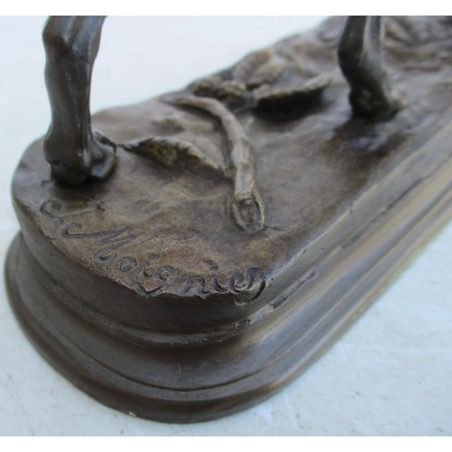 Metal Pointer at a Handsome Stance Bronze by Jules Moigniez Circa 1880s For Sale - Image 7 of 10