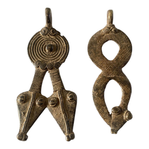 VTG Gan Bronze Amulets Pendants/Gold Weight /Ornate Serpents Burkina Faso S/2