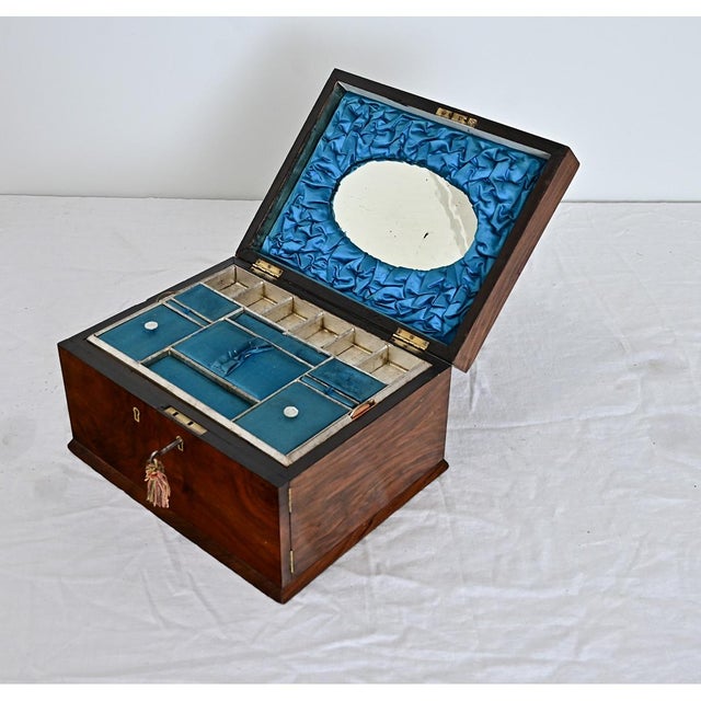English 19th Century Rosewood & Inlay Jewelry Box For Sale - Image 10 of 12