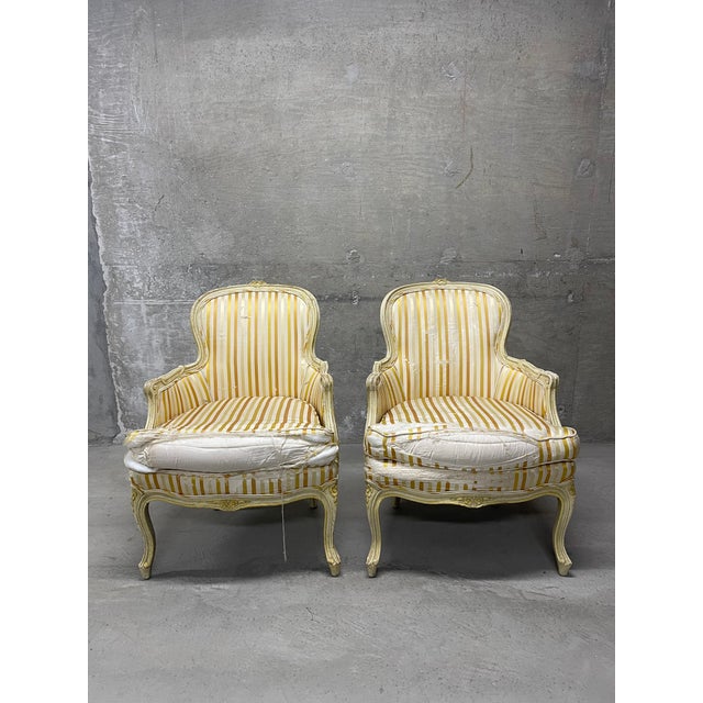 French Provincial Vintage Set of French Provincial Style Armchairs For Sale - Image 3 of 15