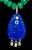 Metal Lapis Peacock Pendant With Emeralds, Diamonds & 14k Gold For Sale - Image 7 of 13