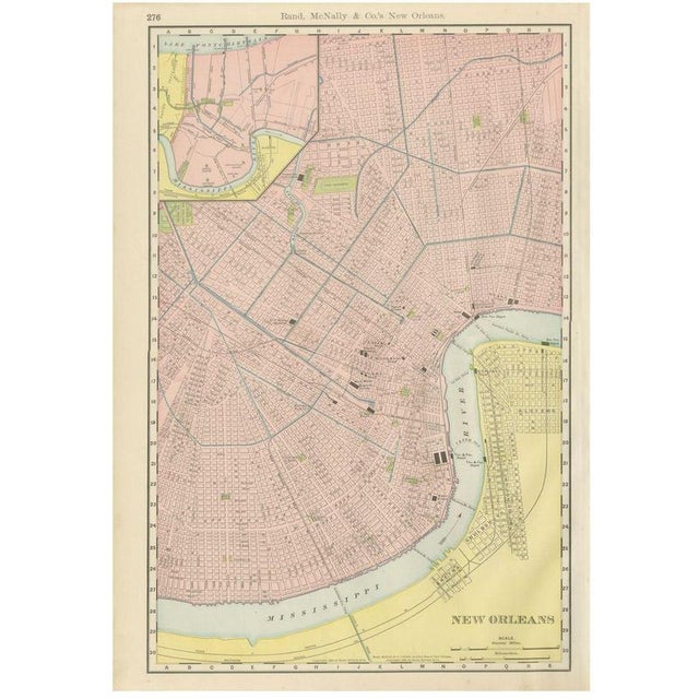 Antique Map of New Orleans, The Crescent City from Rand McNally, 1899 For Sale - Image 12 of 12