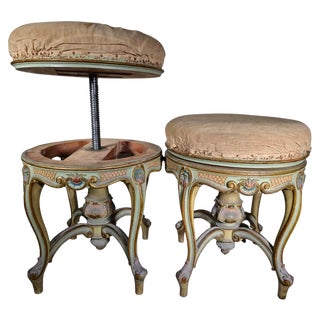 Set of 19th Century Italian Stools, 1850s For Sale