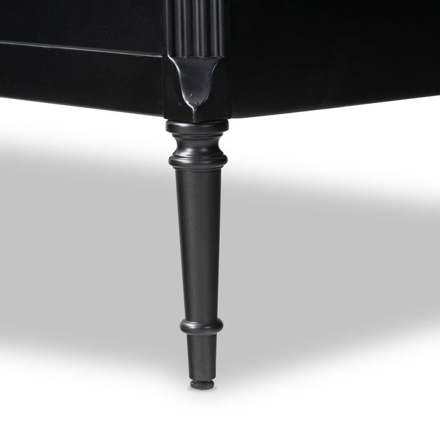 This French-inspired full-on metal dresser features turned leg detailing, classic moulding along the edges and an ogee...