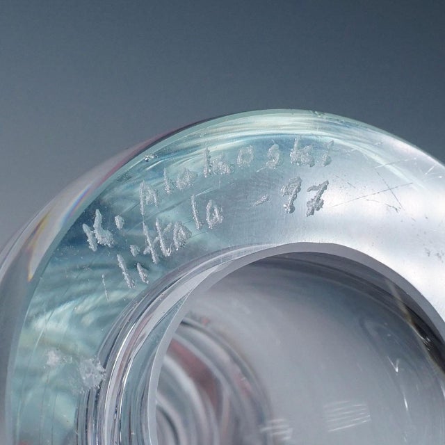 Tan Vintage Art Glass Vase 'Twist' by Kari Alakoski for Iittala For Sale - Image 8 of 9