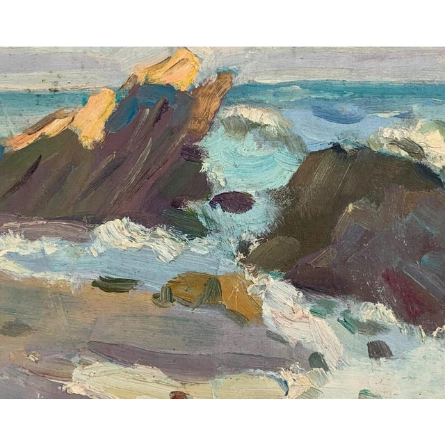 Original Seascape Oil Painting, Ukrainian Artist, 1960s For Sale - Image 4 of 6