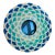 Vintage Jonathon Adler Art Deco Style Blue & White Small Round Tabletop Picture Frame For Sale