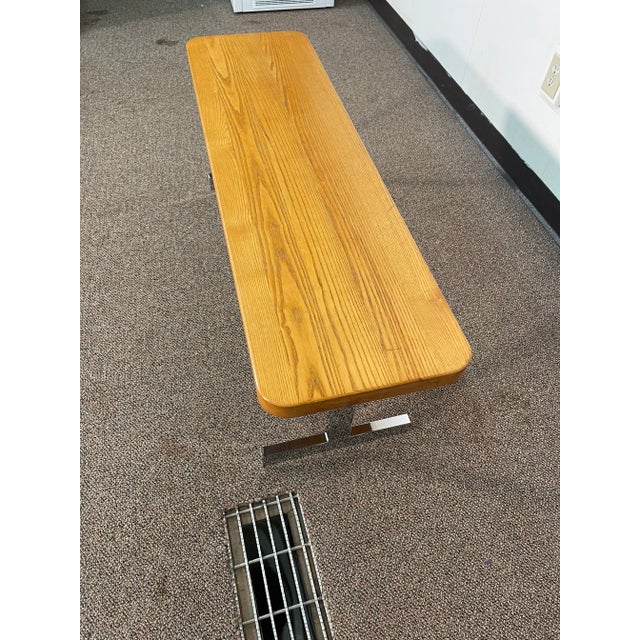 Modern Late 20th Century Chrome Base Modern Bench For Sale - Image 3 of 10