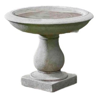 Beauvoir Birdbath Gray Concrete Garden Ornament For Sale