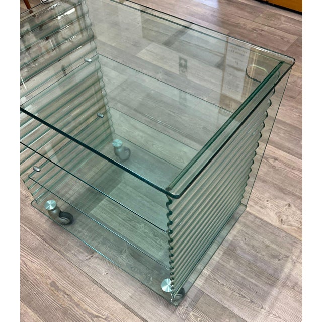 Glass Tempered Glass Trolley from Fiam-Pesaro For Sale - Image 7 of 10