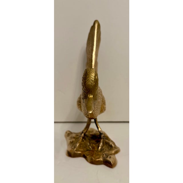 Brass Vintage Hollywood Regency Brass Roadrunner Bird Sculpture For Sale - Image 8 of 12