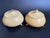 A pair of antique French Ivory (celluloid) vanity jars by Titterton, England. The set features a two tone design, with...