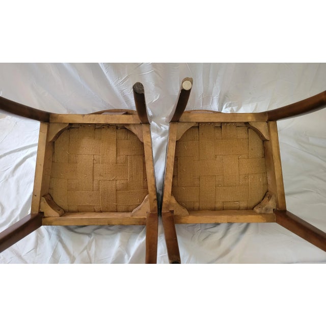 1930s Mid 20th Century Art Deco Swedish Intarsia Chairs- A Pair For Sale - Image 5 of 12