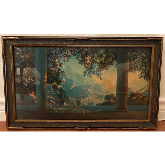 Neoclassical “Daybreak” by Maxfield Parrish | Iconic Early 20th-Century Art Print, Original Frame For Sale - Image 3 of 9