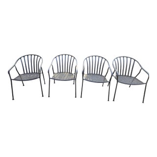 Late 20th Century Woodard Wrought Iron Valencia Chairs, Attributed - Set of 4 For Sale