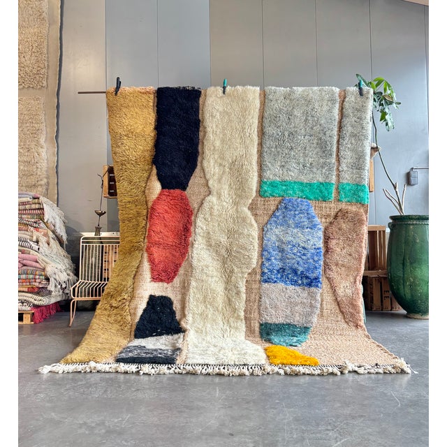 This exceptional Moroccan Mrirt rug is entirely handwoven by highly skilled artisans in the Middle Atlas Mountains using...