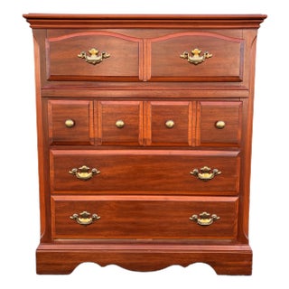 Florida Furniture Pecan 4-Drawer Tall Chest of Drawers For Sale