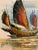Mid 20th Century Mid Century Oil on Board Chinese Junk Boats Painting For Sale - Image 5 of 9