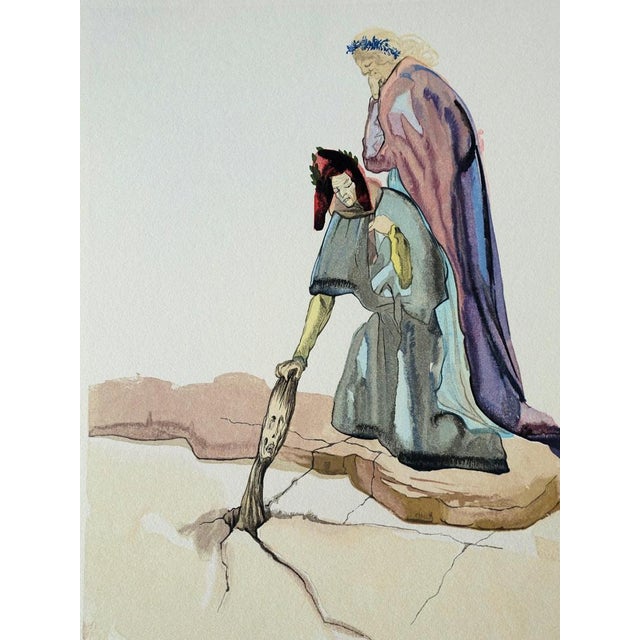 Salvador Dalí (1904-1989) Inferno 32: Traitors to Their Country Color wood engraving Unsigned On BFK Rives wove paper, 26...