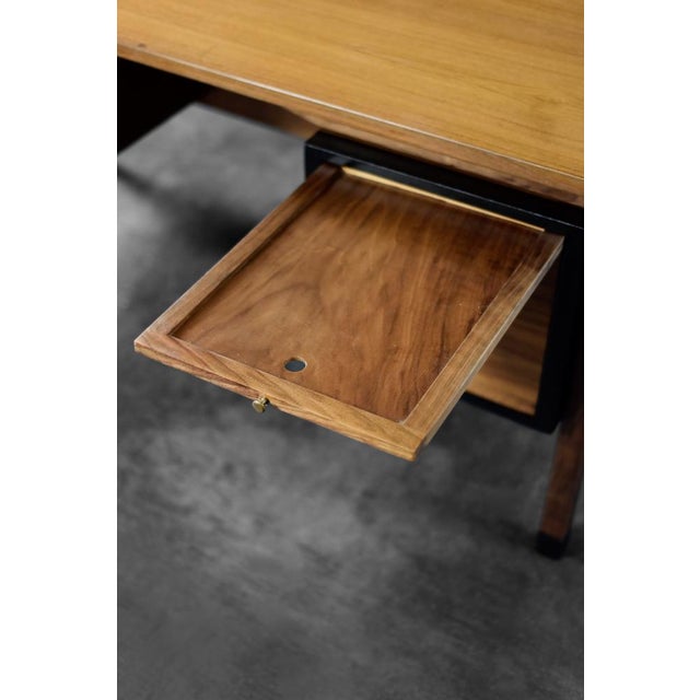 Mid-Century Modern Large Mid-Century Danish Modern Brown Teak Desk, 1960s For Sale - Image 3 of 18