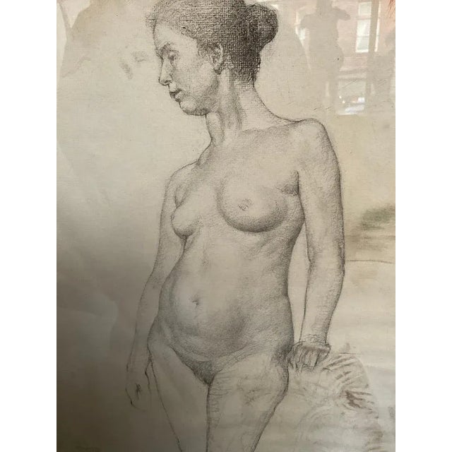 Late 19th Century 1890s Pencil Drawing of Nude Woman For Sale - Image 5 of 12