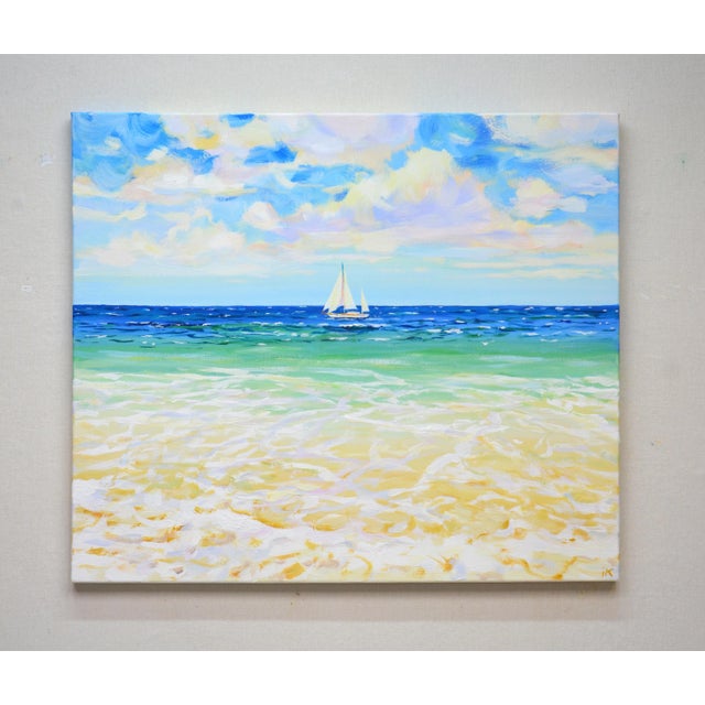 The positive, romantic work "Ocean Expanses" can decorate your space. Nature: seascape, sky, clouds over the ocean, light...