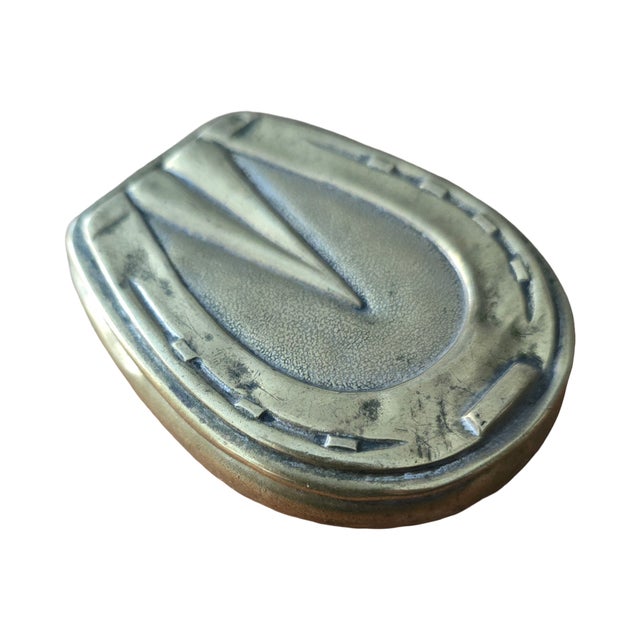 Metal Early 20th Century Brass Horse Shoe Box For Sale - Image 7 of 7