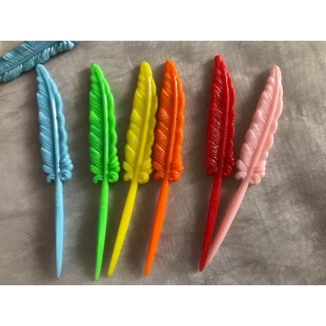Vintage Pen Quill Cocktail Drink Hors d'Oeuvres Picks Set of 45 For Sale - Image 10 of 15